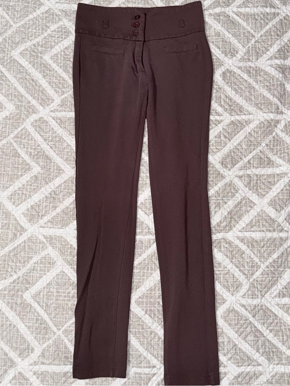 Ci Sono Slim Straight Dress Pants in Dark Brown